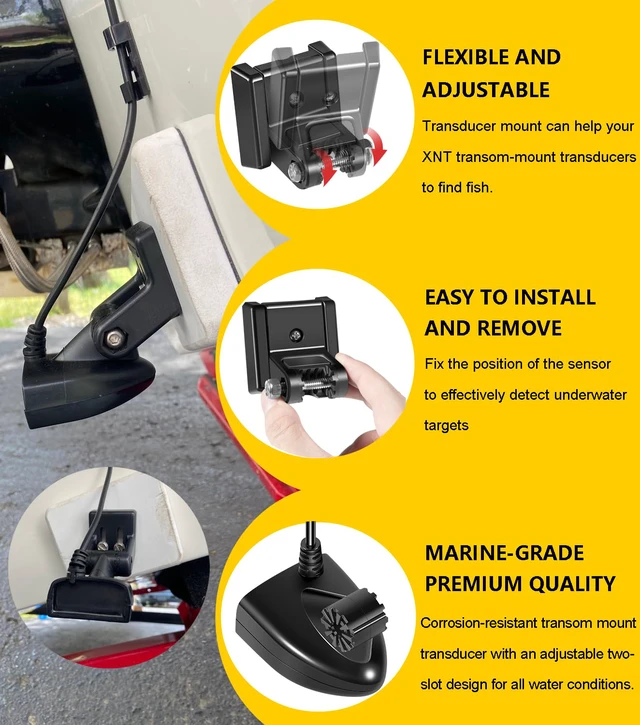 Alt view image 7 of 7 - XNT-9-HW-T Transom Temperature Transducer for Humminbird Helix 5/7/8/9/10/12 with Dual Spectrum Chirp Sonar 710274-1, 20 Feet Cable Length MEGA Imaging Shallow to Deep Water