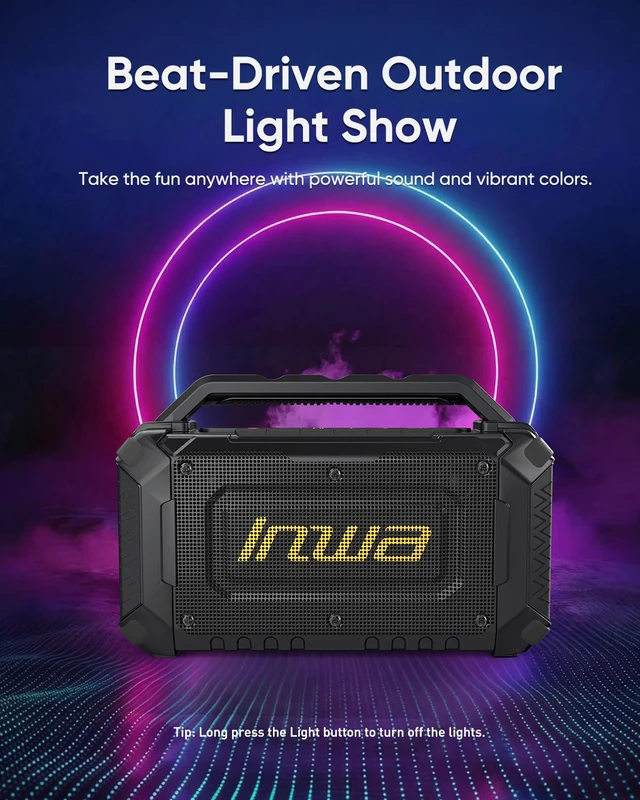 Alt view image 5 of 7 - Jobsite Bluetooth Speakers Compatible with DeWalt 20V/FLEXVOLT & Milwaukee M18 Battery, 60W Portable Outdoor Wireless Boombox w/Bass, RGB Lights, Loud Speaker for Worksite/Workshop/Garage(Black)
