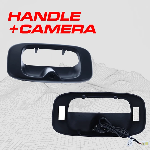 Alt view image 2 of 7 - Black Tailgate Bezel with Backup Camera Replacement for Chevrolet Silverado/GMC Sierra (1999-2006) IP68 Waterproof Parking Grid Lines Available Easy to Install