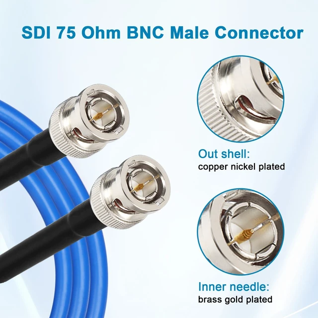 Alt view image 2 of 5 - SDI Cable 150 FT, HD-SDI / 3G-SDI / 6G-SDI BNC to BNC Digital Video Cable, High-Speed Signal Transmission, Low Signal Loss for Broadcast, Studio, Surveillance & HD Video Systems