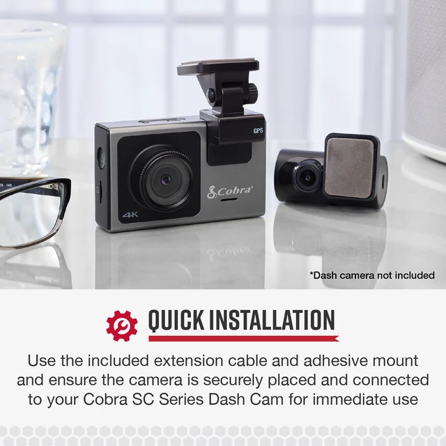 Alt view image 6 of 7 - Rear-View Camera for SC Series Dash Cams, with Full HD Video Flexible Mounting for Optimal View