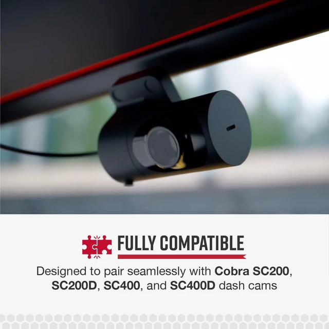 Alt view image 7 of 7 - Rear-View Camera for SC Series Dash Cams, with Full HD Video Flexible Mounting for Optimal View