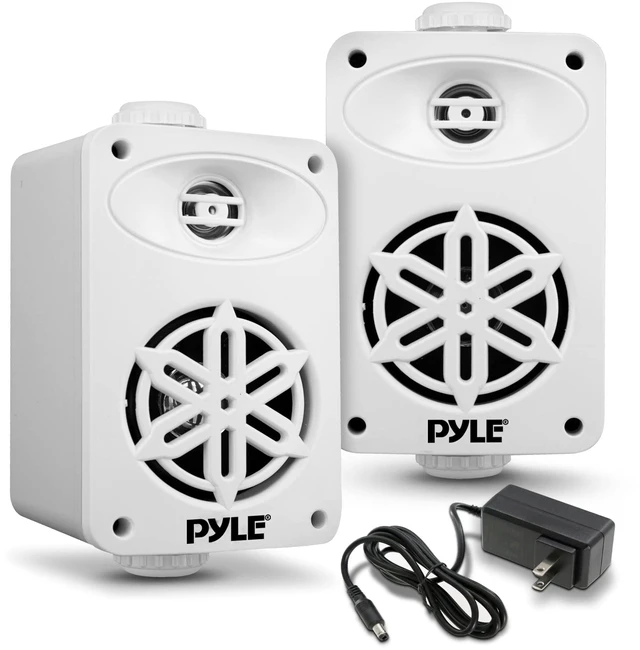Main image of Usa Bluetooth Indoor Outdoor Speakers Pair-200 Watt Dual Waterproof 3.5" 2-Way Full Range Speaker System w/1/2" High Compliance Polymer Tweeter-Home,Boat,Marine,Deck,Patio,Poolside(White)