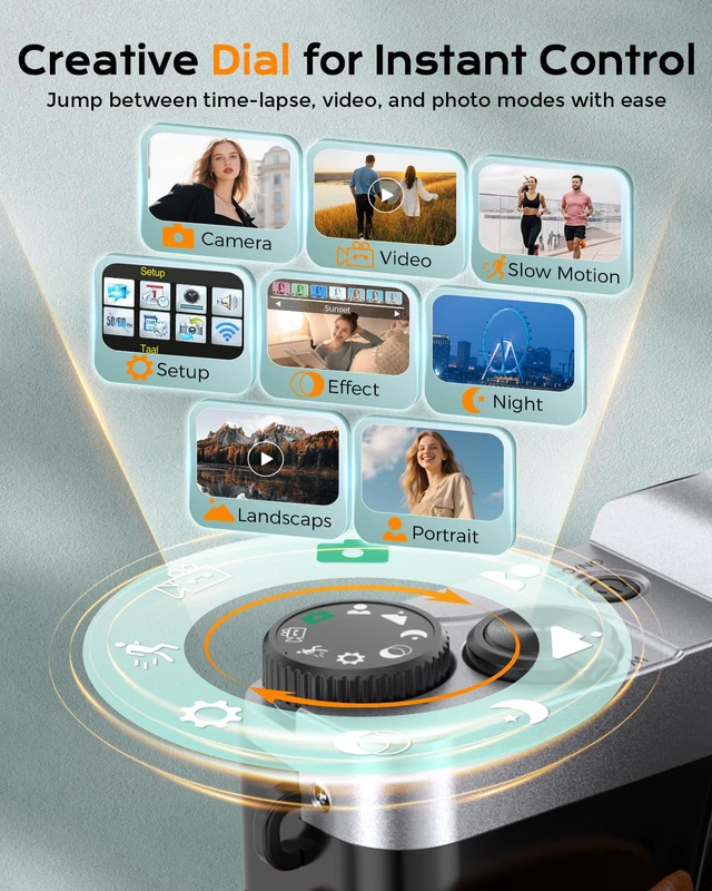 Alt view image 6 of 7 - 4K Digital Camera for Photography, 64MP WiFi Vlogging Camera for YouTube 3'' 180° Flip Screen,Autofocus,16X Zoom Anti-Shake, 32GB Card, 2 Batteries & Case,Compact Travel Point and Shoot Cameras