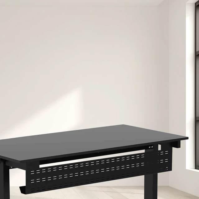 Alt view image 3 of 4 - Stand Up Desk Store Under Desk Cable Management Tray Black Horizontal Computer Cord Raceway and Modesty Panel (Black, 39")