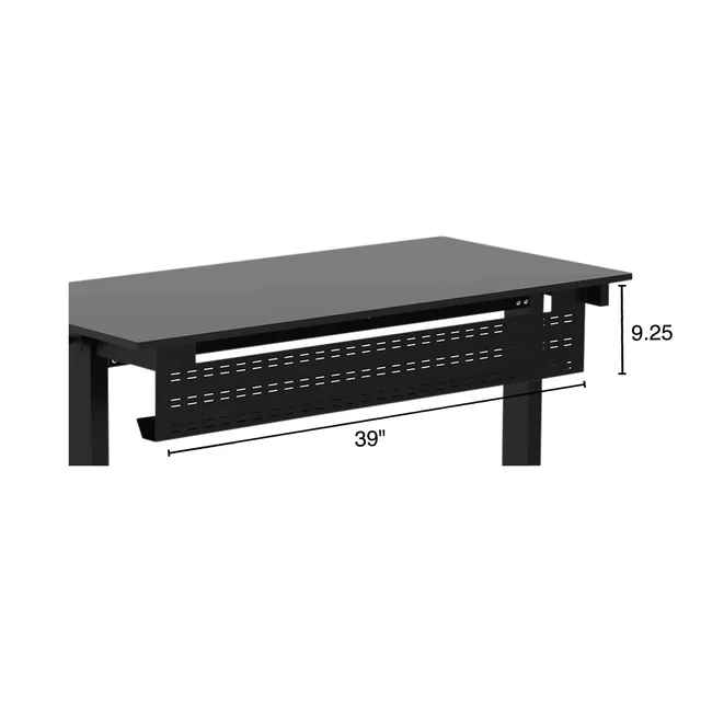 Alt view image 4 of 4 - Stand Up Desk Store Under Desk Cable Management Tray Black Horizontal Computer Cord Raceway and Modesty Panel (Black, 39")
