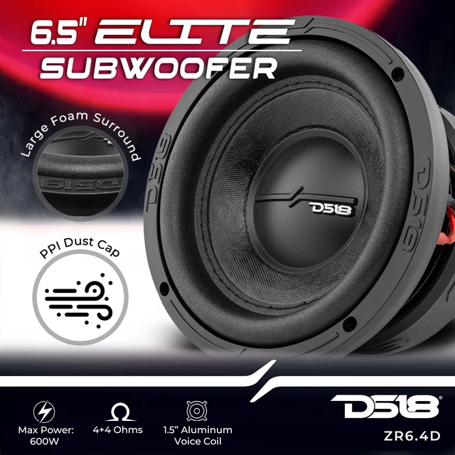 Alt view image 2 of 7 - ZR6.4D Elite-Z 6 Inch Car Audio Subwoofer 600W Watts Dual Voice Coil 4-Ohm DVC 4+4 Ohm (1 Speaker)