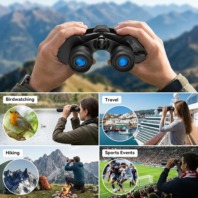 Alt view image 2 of 7 - 10-30x50 High Power Zoom Binoculars for Adults, Low Light Night Vision/Daily Waterproof / BAK7 Prism/FMC Lens, HD Professional Binoculars for Bird Watching, Hunting, Outdoor, Hiking