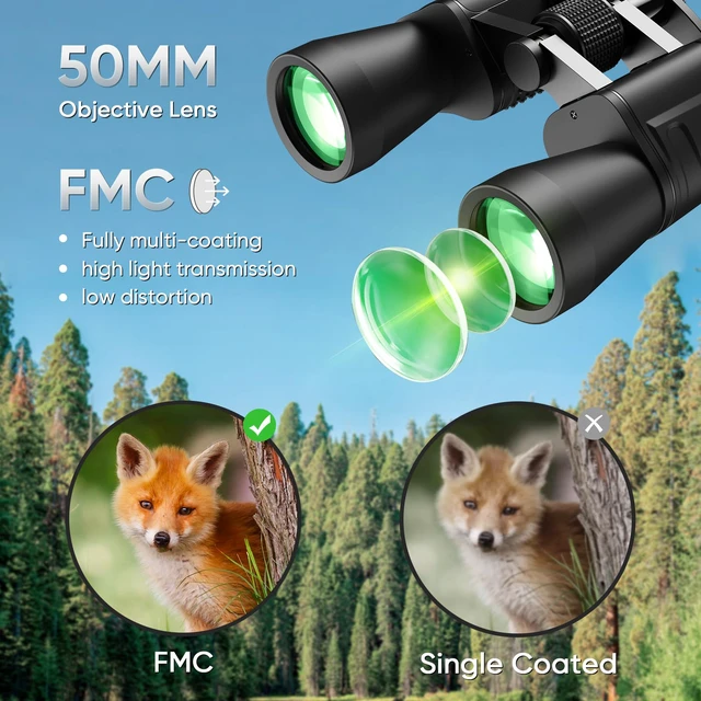 Alt view image 5 of 7 - 10-30x50 High Power Zoom Binoculars for Adults, Low Light Night Vision/Daily Waterproof / BAK7 Prism/FMC Lens, HD Professional Binoculars for Bird Watching, Hunting, Outdoor, Hiking