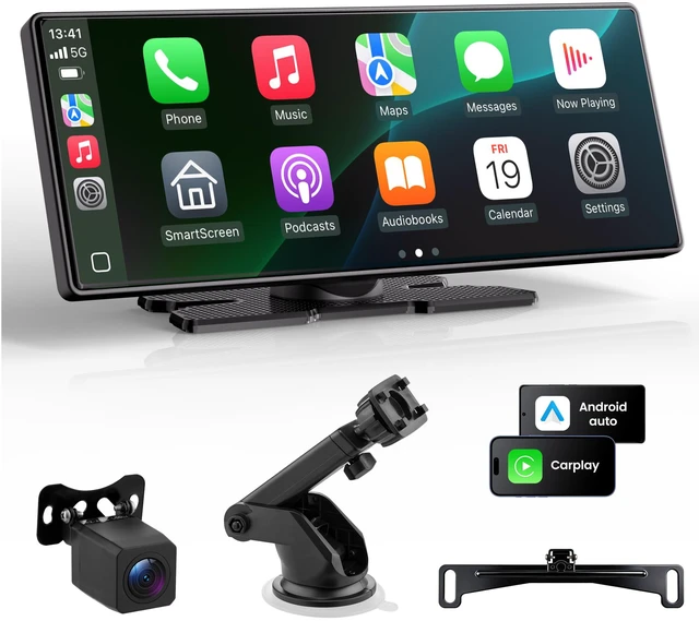 Main image of 10.26" Wireless Carplay Screen for Car & Android Auto Screen 1080P Backup Cam w/Bracket, OTA Updates, GPS, Voice Control, BT, FM, Mirror Link, Easy Install, All Vehicles