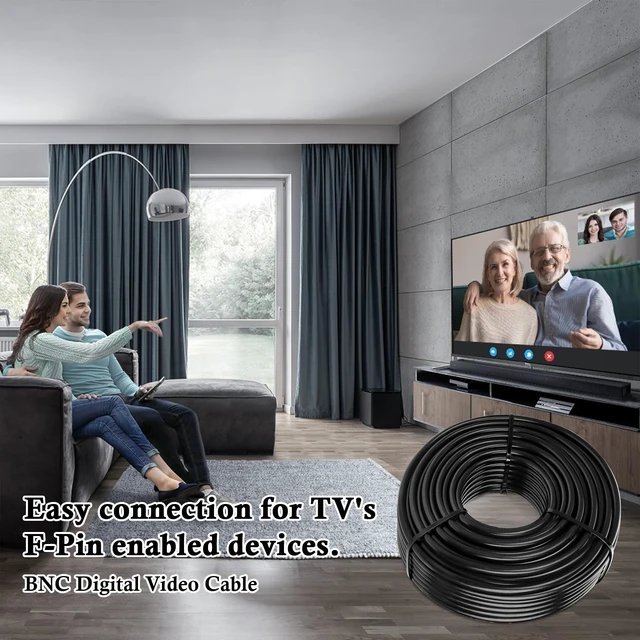 Alt view image 5 of 5 - RG6 Dual Shield Cable 200FT, 18 AWG 75 Ohm Bare Copper Conductor RG6 Coaxial Cable (200feet, Black)