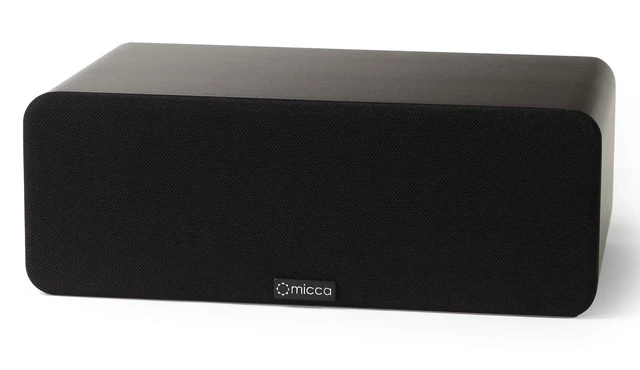 Alt view image 3 of 6 - OoO Slim Passive Center Channel Speaker, Home Theater, Each, Walnut Amplifier Required, Dual 3-Inch Woofers, 0.75-Inch Silk Tweeter, Under 4-Inch Tall, Desktop, Surround Sound, Wall Mountable