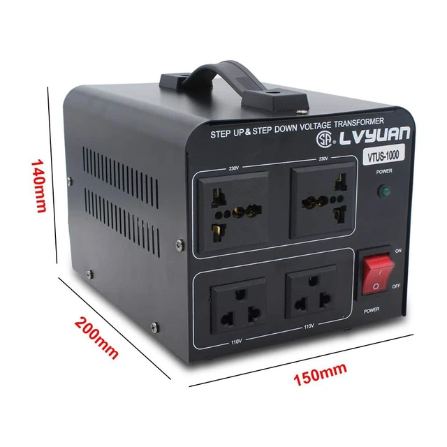 Alt view image 5 of 7 - Voltage Transformer Converter 1000 Watt Step Up/Down Convert from 110-120 Volt to 220-240 Volt and from 220-240 Volt to 110-120 Volt