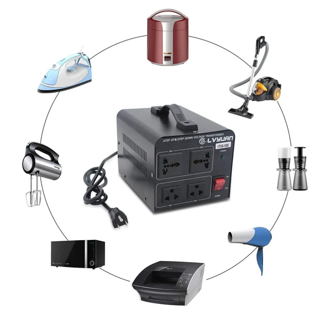 Alt view image 6 of 7 - Voltage Transformer Converter 1000 Watt Step Up/Down Convert from 110-120 Volt to 220-240 Volt and from 220-240 Volt to 110-120 Volt
