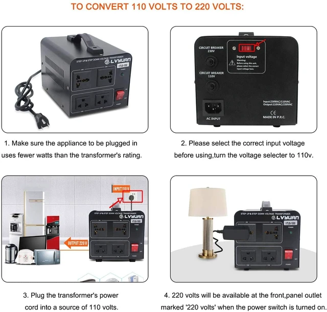 Alt view image 7 of 7 - Voltage Transformer Converter 1000 Watt Step Up/Down Convert from 110-120 Volt to 220-240 Volt and from 220-240 Volt to 110-120 Volt