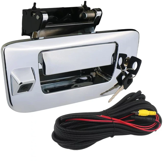 Main image of Backup Camera with Tailgate Handle & Bezel Trim & Lock Cylinder Chrome Compatible with 2007-2014 Chevrolet Chevy Silverado, GMC Sierra Truck 1500 2500 3500 Tailgate Parts