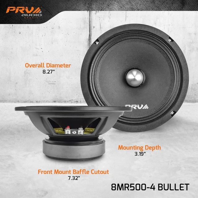 Alt view image 4 of 6 - 8 Inch Midrange Speaker 8MR500-4 Bullet, 500 Watts Program Power, 4 Ohm, 1.5 in Voice Coil Bullet Speakers for Car Audio Door Louspeaker (Single)