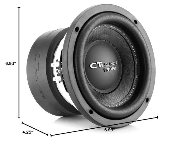 Alt view image 7 of 7 - TROPO-6.5-D4 400 Watts Max 6.5 Inch Car Subwoofer Dual 4 Ohm