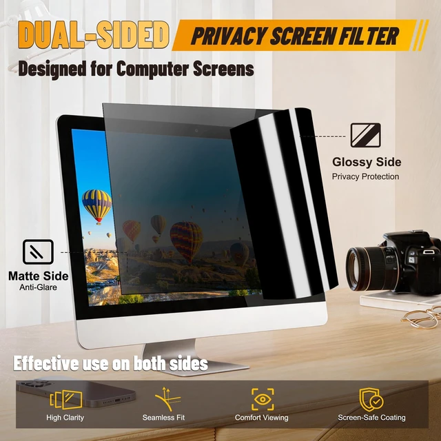 Alt view image 4 of 7 - 32 Inch Computer Monitor Privacy Screen, Blue Light Filter Computer Screen Privacy Shield With Anti-Glare And Eye Protection For 32" 16:9 Monitors