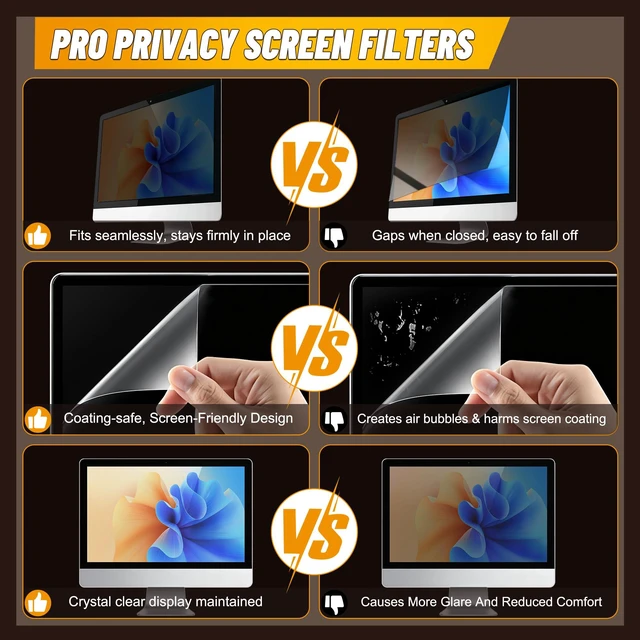 Alt view image 7 of 7 - 32 Inch Computer Monitor Privacy Screen, Blue Light Filter Computer Screen Privacy Shield With Anti-Glare And Eye Protection For 32" 16:9 Monitors