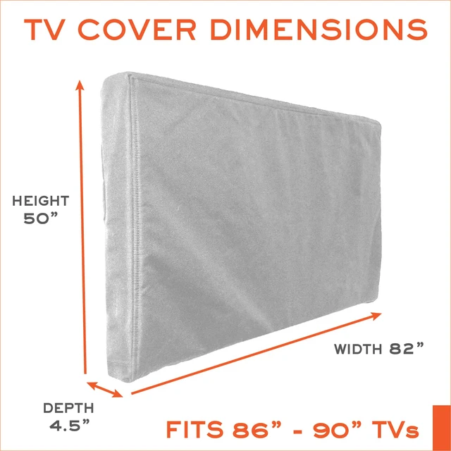 Alt view image 2 of 6 - Outdoor TV Cover 86-90 inch - with Zipper, Weatherproof, Waterproof 360 Degrees Protection, Soft Non Scratch Interior - Gray