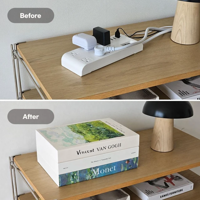 Alt view image 2 of 7 - Book Shape Decorative Cable Management Box - Expandable Cable Organizer Box with Magnetic Closure for Home & Office (Love Finds, Large Set)