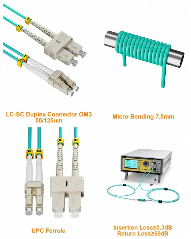 Alt view image 6 of 7 - OM3 LC to SC Multimode Fiber Patch Cable, 10m(32.81ft), 6 Pack Individually Tested Duplex Fiber Optical Cables, OM3 Multimode MMF Jumper Cord, Pure Optical Cable Series, LSZH, 50/125µm