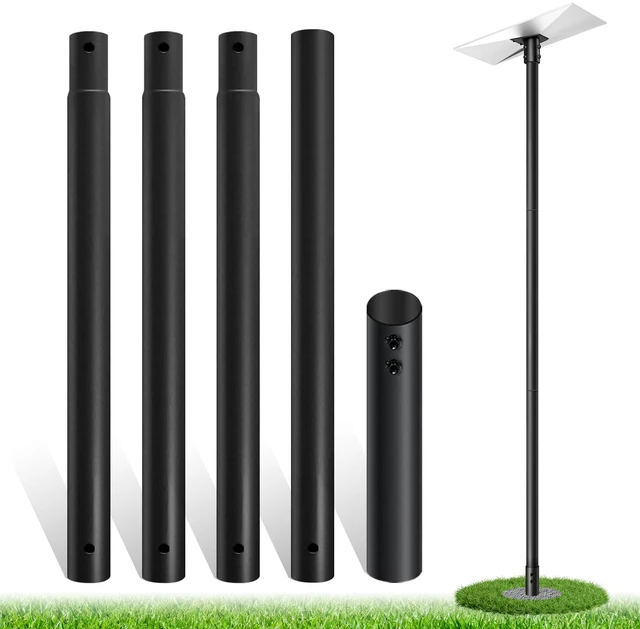 Main image of 11FT Starlink Pole Mount,1.9" Diameter Thickened Outdoor Heavy Duty Galvanized Steel Weather Station Mounting Pole,with Bottom Fixed Bracket,Universal Size Suitable for Starlink Pipe Adapter, Black