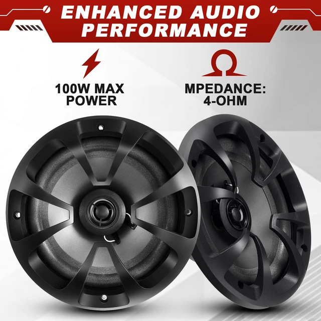 Alt view image 4 of 6 - 2-Way Coaxial Car Audio Speakers with Speaker Box Enclosures Set Sturdy Constructed Car Stereo and Sound System Accessories Portable Audio Equipment for Vehicles(Separate,6.5" 100 W)