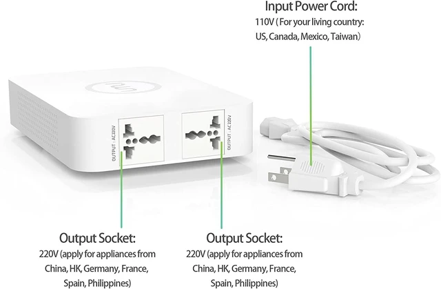 Alt view image 3 of 7 - 300W 110V to 220V Step Up Converter 220-240V Appliance Use in US Electric Transformer 120v to 240v Voltages,Asia Use in US Canada Mexico,Heavy Duty,CE Certified,Safe and Effective,White