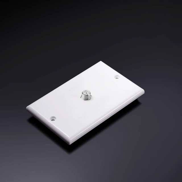 Alt view image 7 of 7 - 50 Pcs 1 Port TV Cable Wall Plate with F Connector, White Single Gang Covers for Rg6 Coaxial Cable, F Type Connector, Wall Mount Video Jack Outlets, Home Theater Management