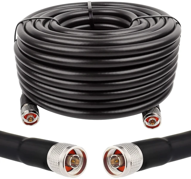 Main image of N Male to N Male Cable 75FT, 50 Ohm Low Loss Cable KMR400 Coax Extension Cable for 3G/4G/5G/LTE/GPS/WiFi/RF/Ham/Radio to Antenna or Phone Signal Booster Use