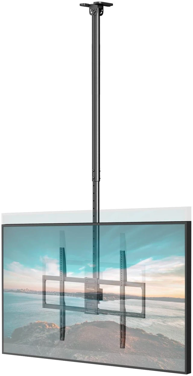 Main image of Ceiling TV Mount, Adjustable Hanging Ceiling TV Bracket Fits Max 100 inch Pole Ceiling Mount Supports up to 176lbs, Fits LCD LED OLED 4K TVs, Max VESA 800x600mm, Black