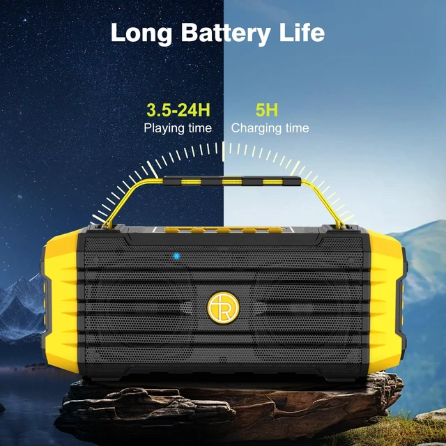 Alt view image 5 of 7 - Portable Bluetooth Speaker 120W Peak 80W Wireless Speakers, TWS Pairing, Deep Bass, Hi-Fi Loud Speaker, IPX6 Waterproof, DSP Sound Boombox for Outdoor, Camping, Party, Beach