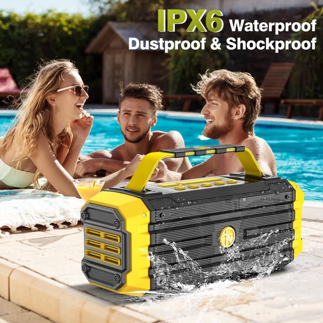 Alt view image 3 of 7 - Portable Bluetooth Speaker 120W Peak 80W Wireless Speakers, TWS Pairing, Deep Bass, Hi-Fi Loud Speaker, IPX6 Waterproof, DSP Sound Boombox for Outdoor, Camping, Party, Beach