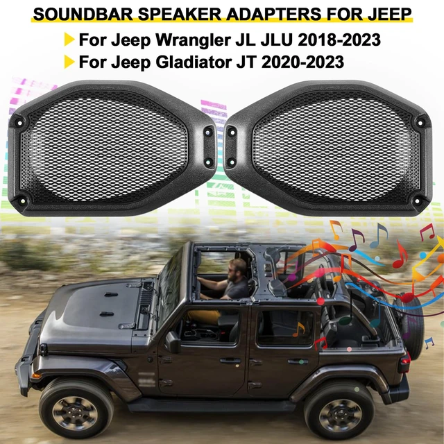 Alt view image 2 of 7 - Upgrade 6.5" / 6" x 9" Sound Bar Speaker Pod Adapters with Tweeter Adapters Fit for Jeep Wrangler JL JLU 2018-2023 & Gladiator JT 2020-2023 Top Roof Left & Right Rear Speakers Tuned
