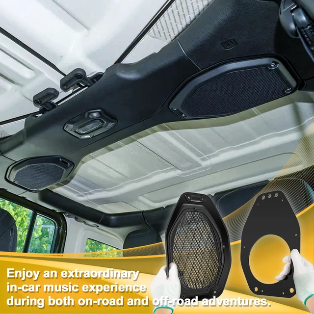 Alt view image 6 of 7 - Upgrade 6.5" / 6" x 9" Sound Bar Speaker Pod Adapters with Tweeter Adapters Fit for Jeep Wrangler JL JLU 2018-2023 & Gladiator JT 2020-2023 Top Roof Left & Right Rear Speakers Tuned