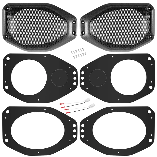 Alt view image 7 of 7 - Upgrade 6.5" / 6" x 9" Sound Bar Speaker Pod Adapters with Tweeter Adapters Fit for Jeep Wrangler JL JLU 2018-2023 & Gladiator JT 2020-2023 Top Roof Left & Right Rear Speakers Tuned