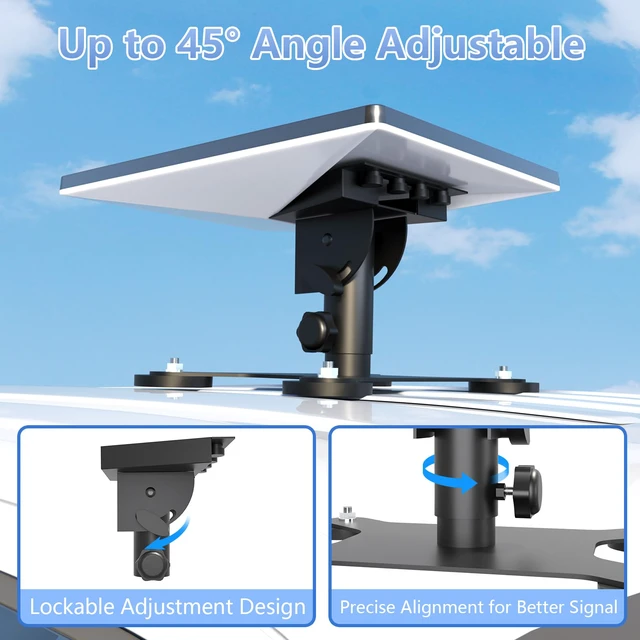 Alt view image 2 of 7 - Starlink Mini Mount, 200lbs Magnetic Base, 45° Adjustable Bracket Stainless Steel Outdoor Mount for RV, Car, Boat & Truck, Lockable Design, Compatible with Starlink Mini Accessories