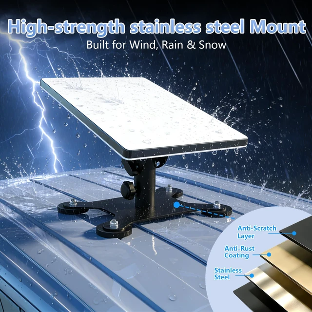 Alt view image 6 of 7 - Starlink Mini Mount, 200lbs Magnetic Base, 45° Adjustable Bracket Stainless Steel Outdoor Mount for RV, Car, Boat & Truck, Lockable Design, Compatible with Starlink Mini Accessories