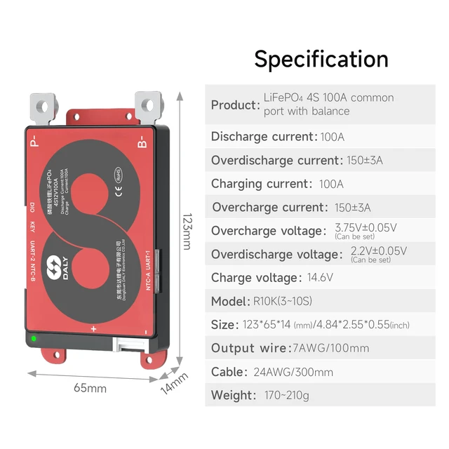 Alt view image 2 of 7 - Smart BMS 4S 12V 100A LiFePO4 with WiFi Bluetooth Module CAN RS485 Battery Management System. Real-Time Remote Monitoring. Designed for Energy Storage, RVs, Golf Carts, Trolling Motors