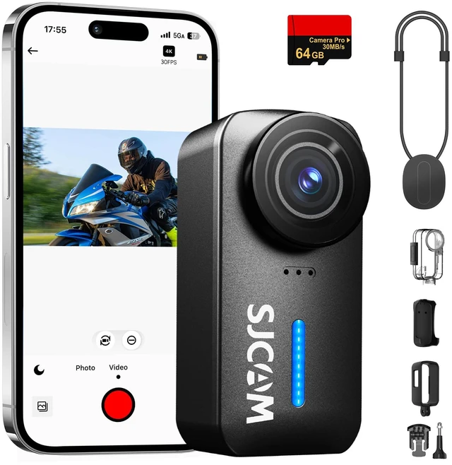 Main image of C110 Small 4K Wearable Body Camera with 64GB Card,3H Battery,EIS Stabilization,30M Waterproof POV Camera for Sports,Biking & Helmet Mounting,Hands-Free Recording Underwater Action Camera