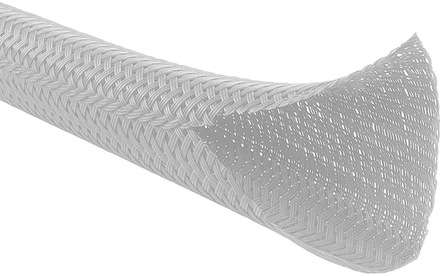 Main image of 25 Ft - 1.25" Inch Braided Cable Sleeve - Self Closing Split Wire Wrap Cord Hider Organizer Wire Loom Tubing Cover for Automotive, Industrial Cable Management - Platinum Gray