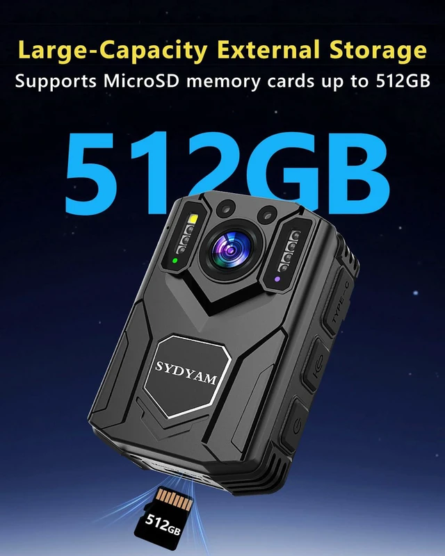 Alt view image 5 of 7 - 2K Body Camera with Audio and Video Recording, 8-12H Battery, Night Vision Bodycam with Type-C Interface, OTG, Police Body Cam for Police Hiking Meeting Security Guard Daily Patrol (No Card)