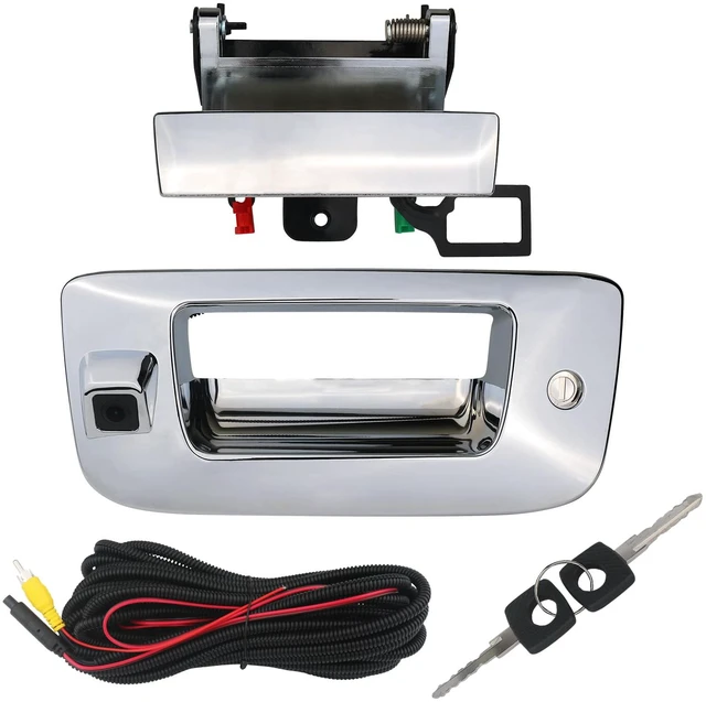 Main image of Backup Camera Tailgate Handle Rear View Camera Liftgate Latch Handle with Key Lock Cylinder Compatible with 2007-2014 Chevrolet Chevy Silverado GMC Sierra 1500 2500 3500