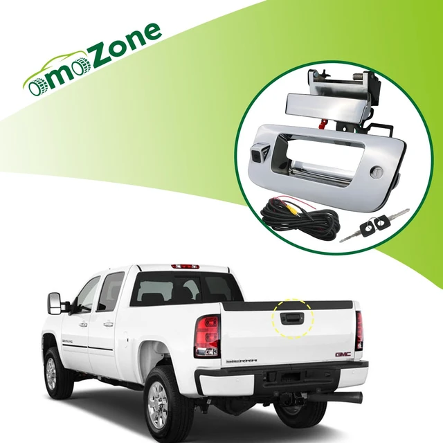 Alt view image 5 of 7 - Backup Camera Tailgate Handle Rear View Camera Liftgate Latch Handle with Key Lock Cylinder Compatible with 2007-2014 Chevrolet Chevy Silverado GMC Sierra 1500 2500 3500