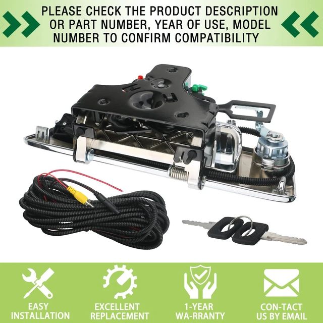Alt view image 7 of 7 - Backup Camera Tailgate Handle Rear View Camera Liftgate Latch Handle with Key Lock Cylinder Compatible with 2007-2014 Chevrolet Chevy Silverado GMC Sierra 1500 2500 3500