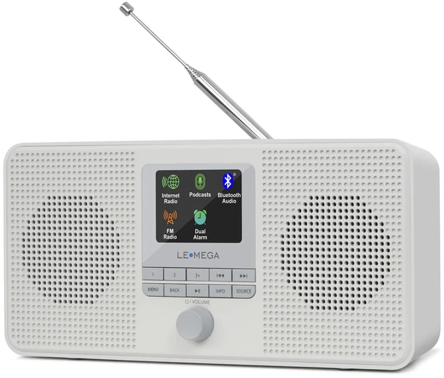 Main image of IR4S Internet Radio, Podcasts, Spotify, Bluetooth, FM, Stone Grey 40 presets, alarm clock, full colour display, mains or AA battery, headphone jack, snooze, sleep timer, true 2.0 stereo
