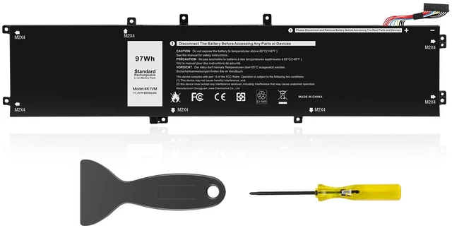 Main image of 97Wh 4K1VM Battery Replacement for Dell G7 17 7700 Series Notebook W62W6 0W62W6 9TM7D 09TM7D XYCW0 0XYCW0 V0GMT NCC3D 0NCC3D NYD3W 0NYD3W 6-Cell