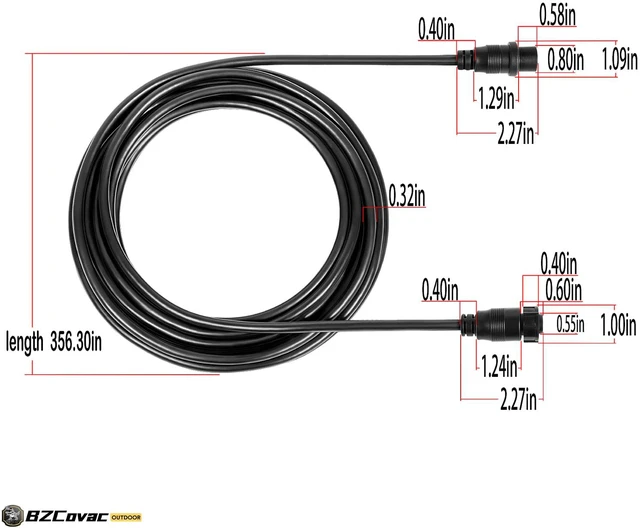 Alt view image 7 of 7 - 720106-2 EC M3 14W30 30' Transducer Extension Cable - Compatible with Humminbird APEX, SOLIX, and Onix Series & MEGA Imaging Transducers - Extended Version of 720106-1